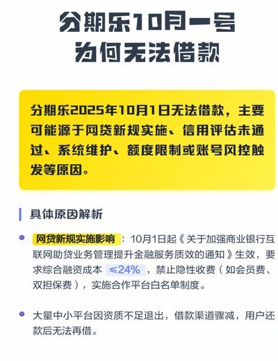 分期乐额度出来了借不出来