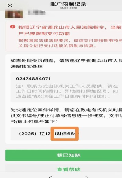 羊小咩额度被冻结怎么解除