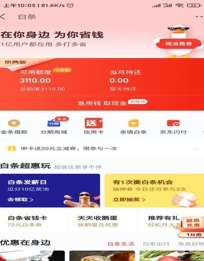 白条怎么借钱?